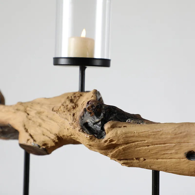 Candle Holder with Raised Glass Container