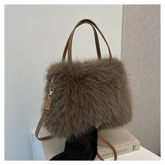 Christy | Faux Fur Bag with Handle & Strap