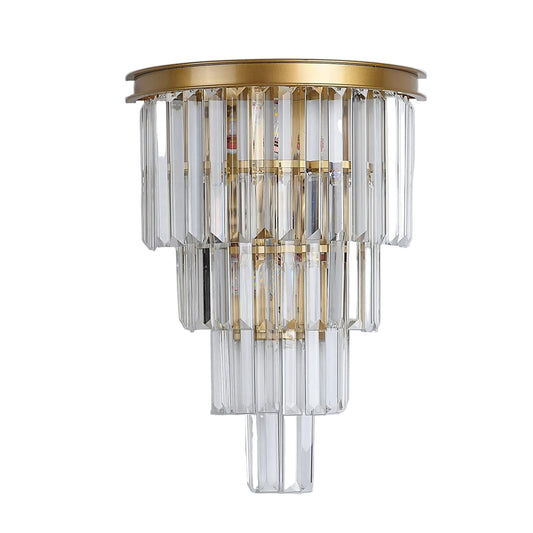 Wall-Mounted Light with Layered Crystals