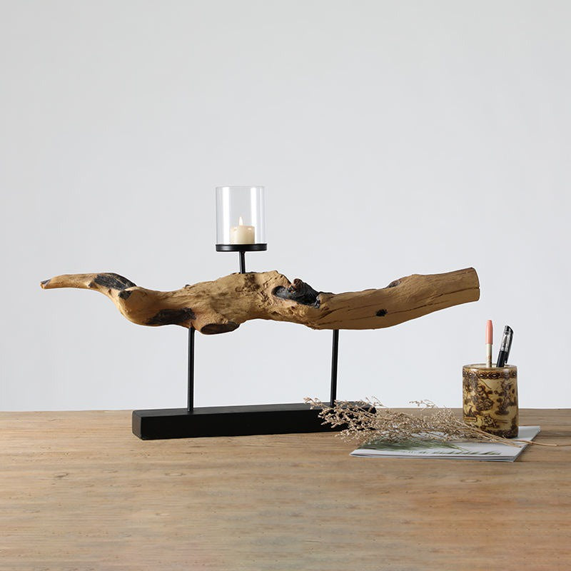 Candle Holder with Raised Glass Container