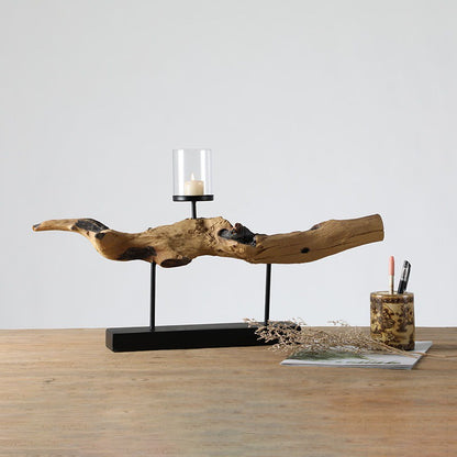 Candle Holder with Raised Glass Container