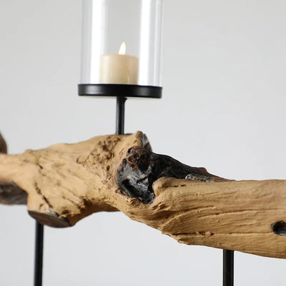 Candle Holder with Raised Glass Container