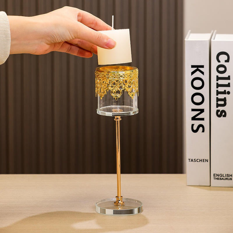 Cylindrical Candle Holder with Decorative Band