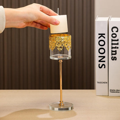 Cylindrical Candle Holder with Decorative Band