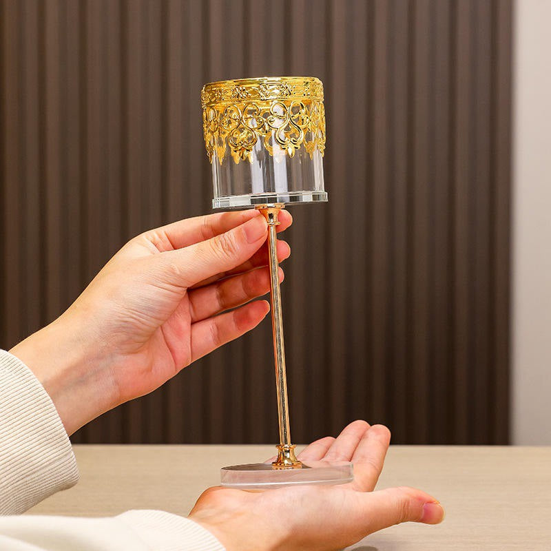 Cylindrical Candle Holder with Decorative Band