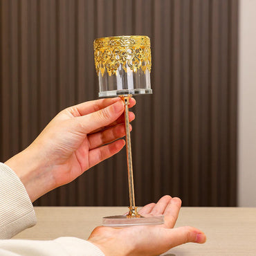 Cylindrical Candle Holder with Decorative Band