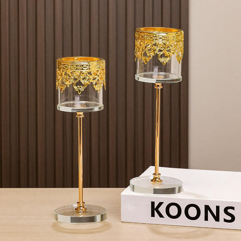 Cylindrical Candle Holder with Decorative Band