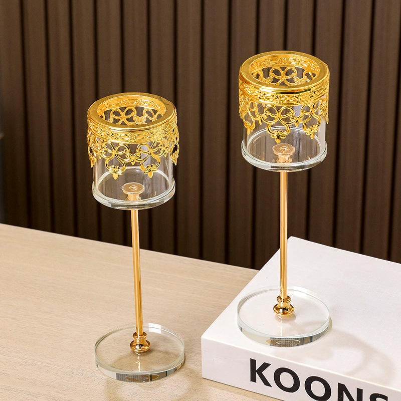 Cylindrical Candle Holder with Decorative Band