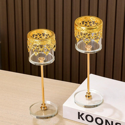 Cylindrical Candle Holder with Decorative Band