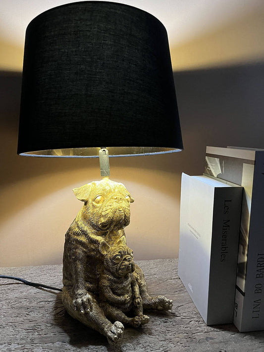 Two-Dog Base Table Lamp