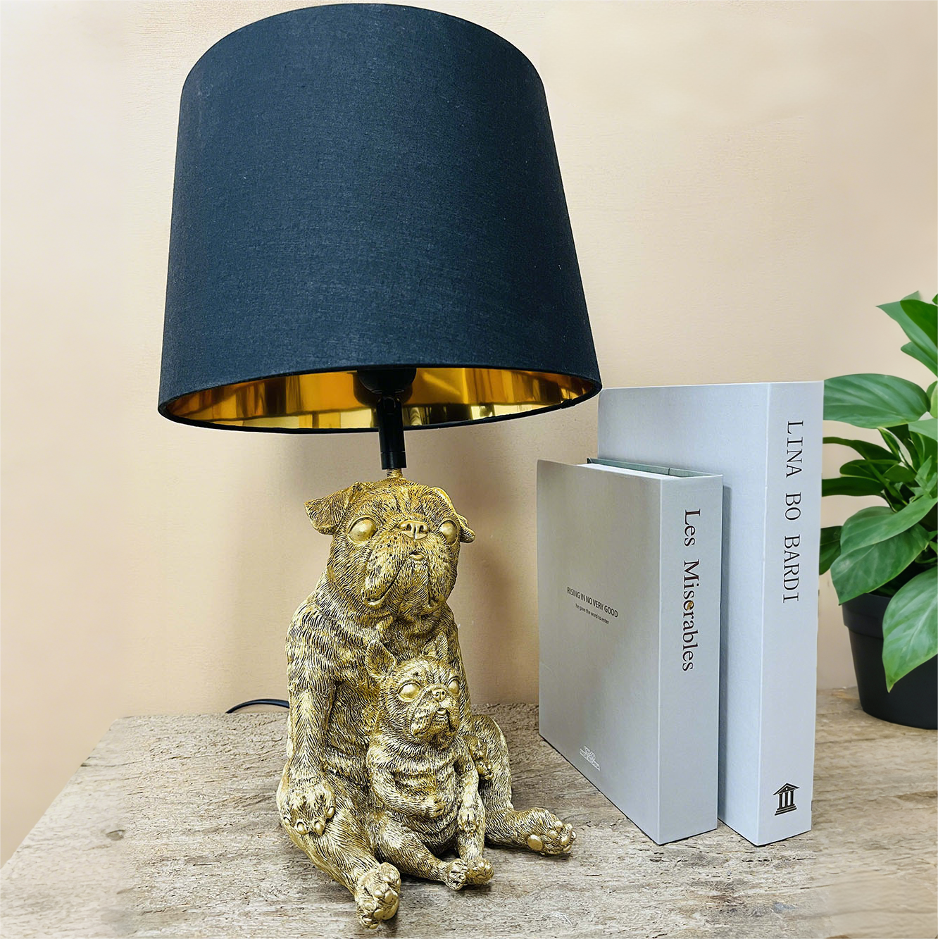 Two-Dog Base Table Lamp