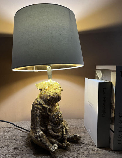 Two-Dog Base Table Lamp