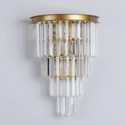 Wall-Mounted Light with Layered Crystals