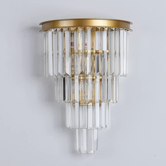 Wall-Mounted Light with Layered Crystals