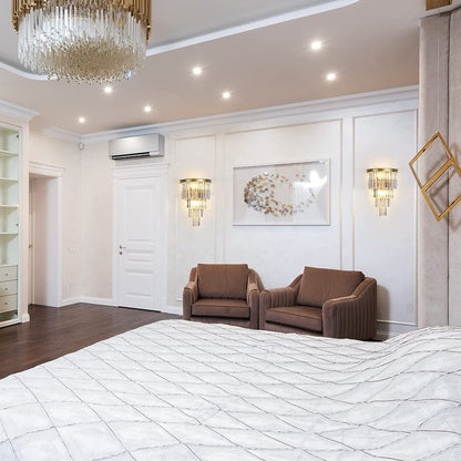 Wall-Mounted Light with Layered Crystals